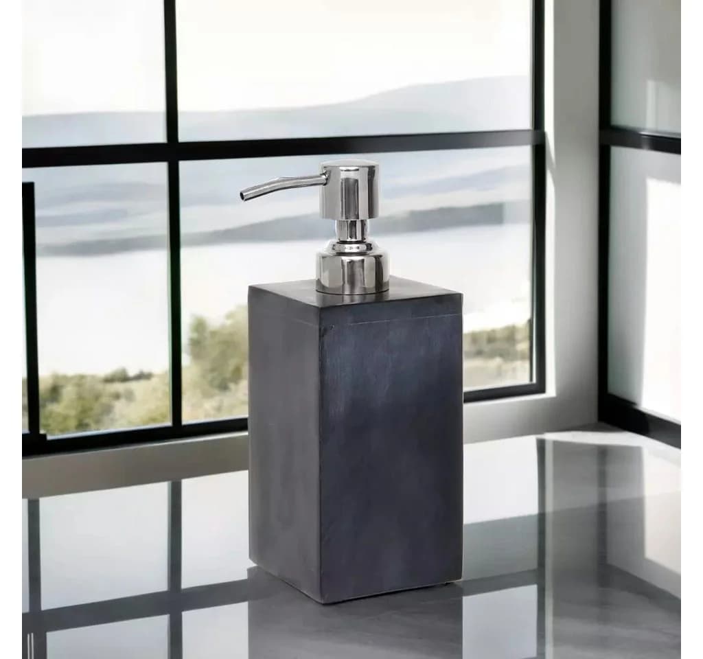 houseproud Seifenspender Cubic Dark Speckstein