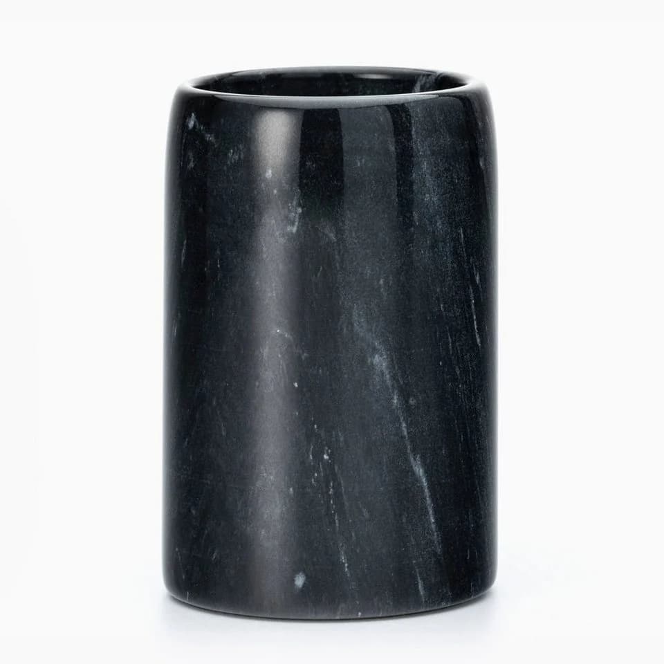 houseproud Zahnbürstenhalter Gloss Marble Zahnputzbecher Schwarz Marmor - Bild 2