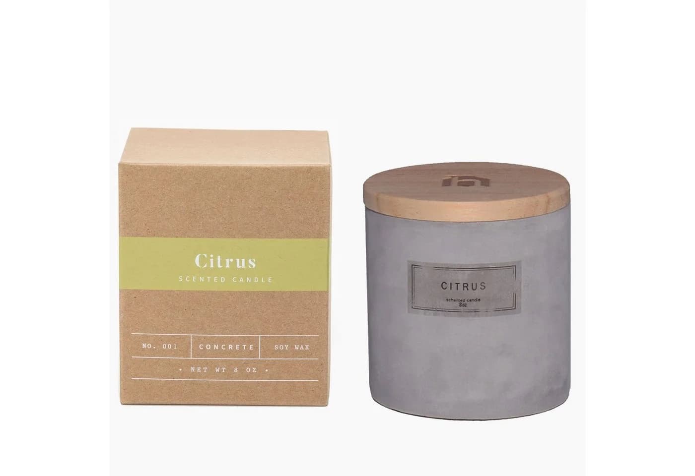houseproud Duftkerze Concrete Candle Grau Beton Holzdeckel