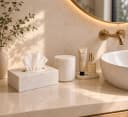 houseproud Aufbewahrungsbox Arctic Marble Kosmetiktücherbox Weiss Marmor Bild 1