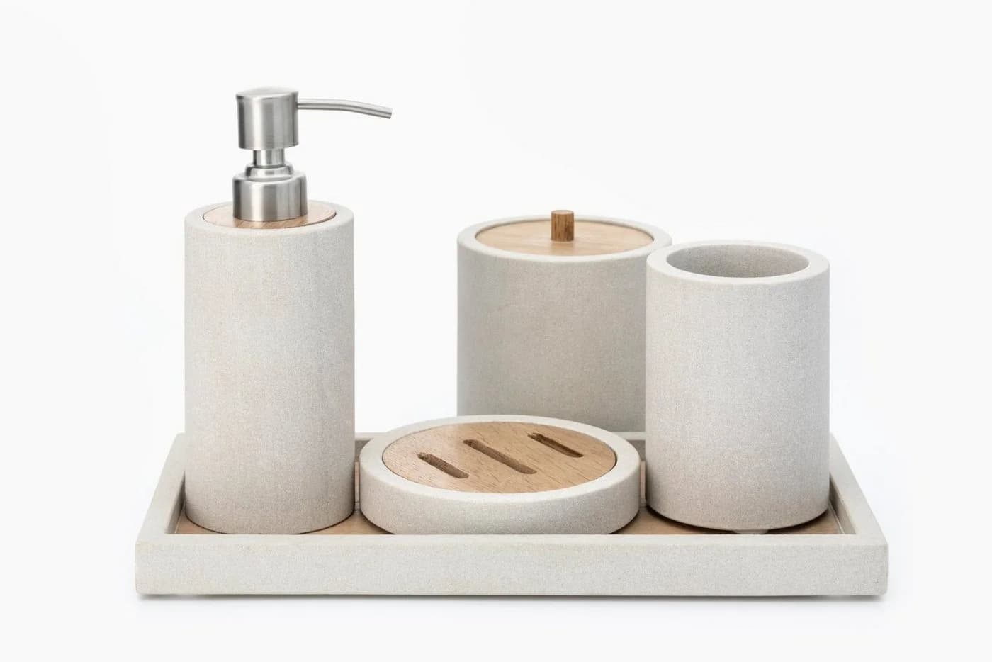 houseproud Badaccessoire-Set Savanah 5-tlg. Sandstein & Akazienholz Beige - Bild 2