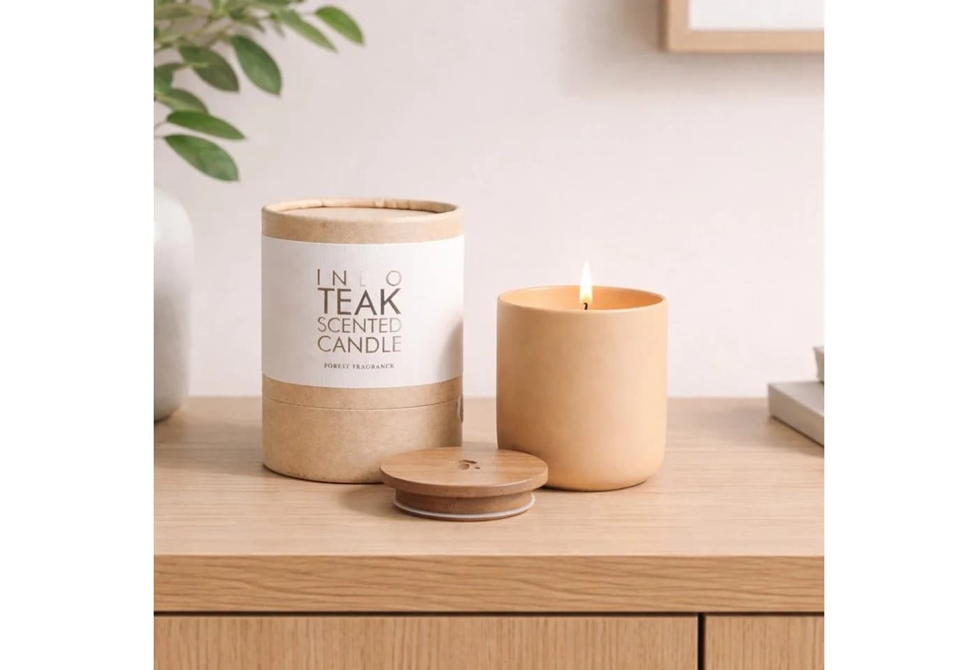 houseproud Duftkerze Forest Fragrance Keramik Becher Holzdeckel