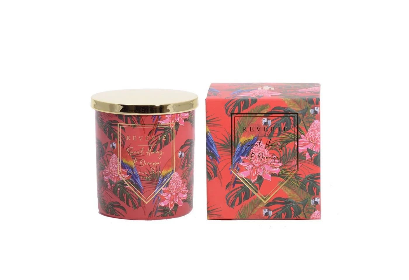 houseproud Duftkerze Tropical mit Deckel Sojawachs Floral Design - Bild 2