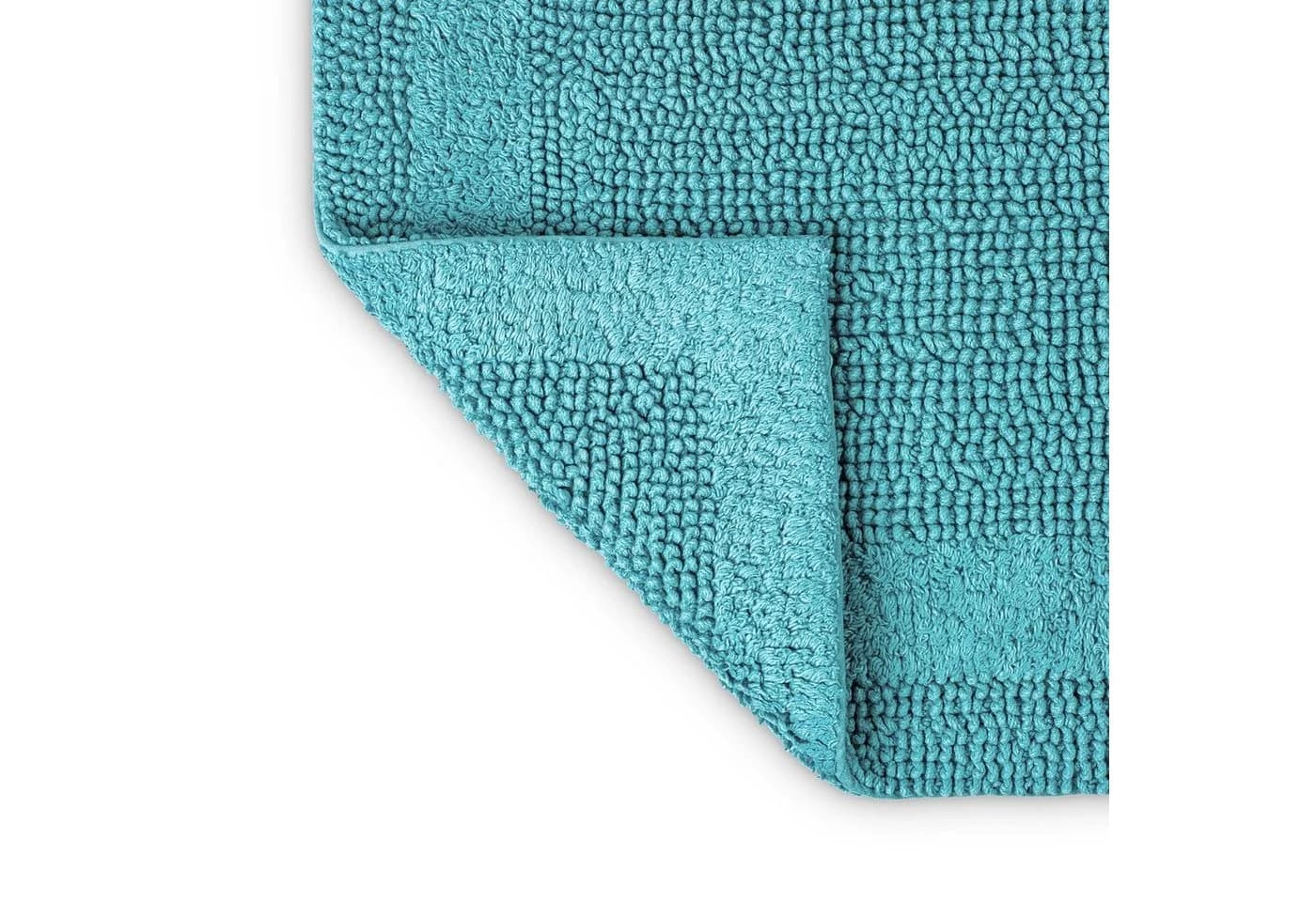 houseproud Badematte Frame Luxe 100% Baumwolle Wendematte Rahmendesign Blau