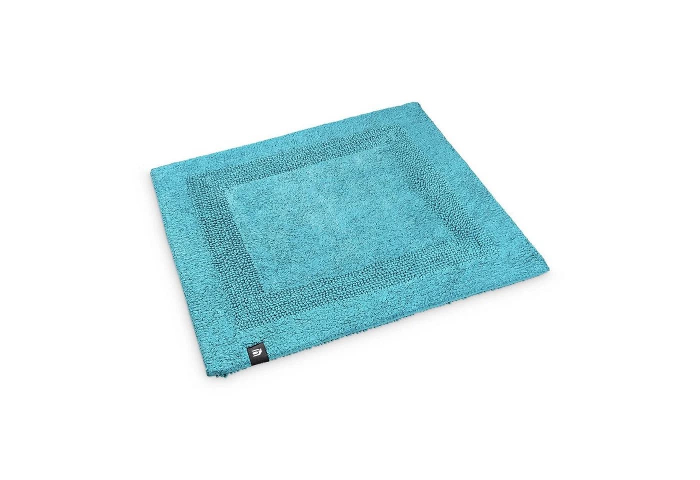 houseproud Badematte Frame Luxe 100% Baumwolle Wendematte Rahmendesign Blau - Bild 2