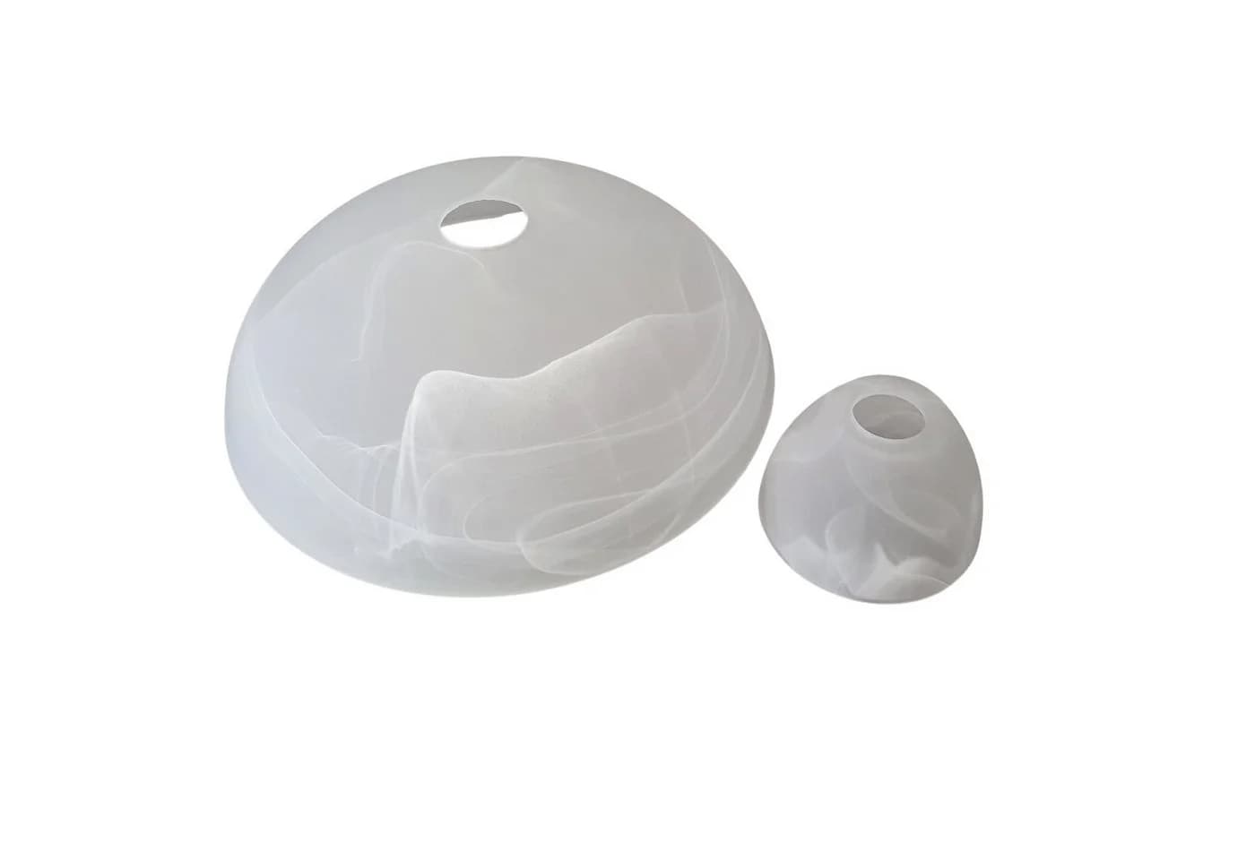 Lichthandel Hoch Lampenschirm Fluterglas Set E14-E27 Alabaster - Bild 2