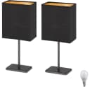 Lichthandel Hoch LED Tischleuchte 2er Set Schwarz/Gold Warmweiß Bild 2