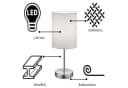 Lichthandel Hoch LED Tischleuchte 2er Set Weiß Warmweiß Bild 1