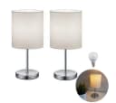 Lichthandel Hoch LED Tischleuchte 2er Set Weiß Warmweiß Bild 2