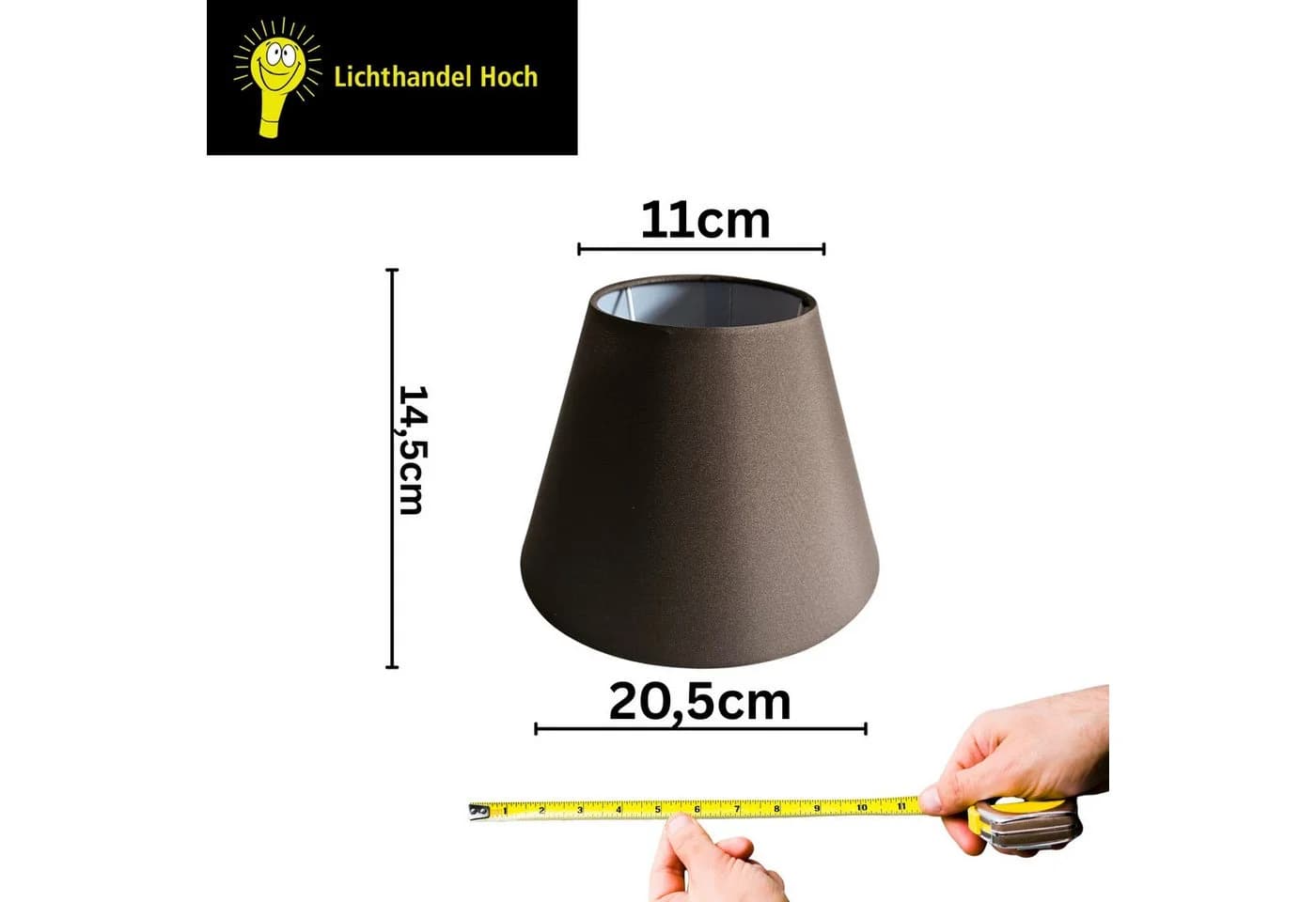 Lichthandel Hoch Lampenschirm E14 Tischlampe Braun Konisch Leuchtenschirm Ersatzschirm
