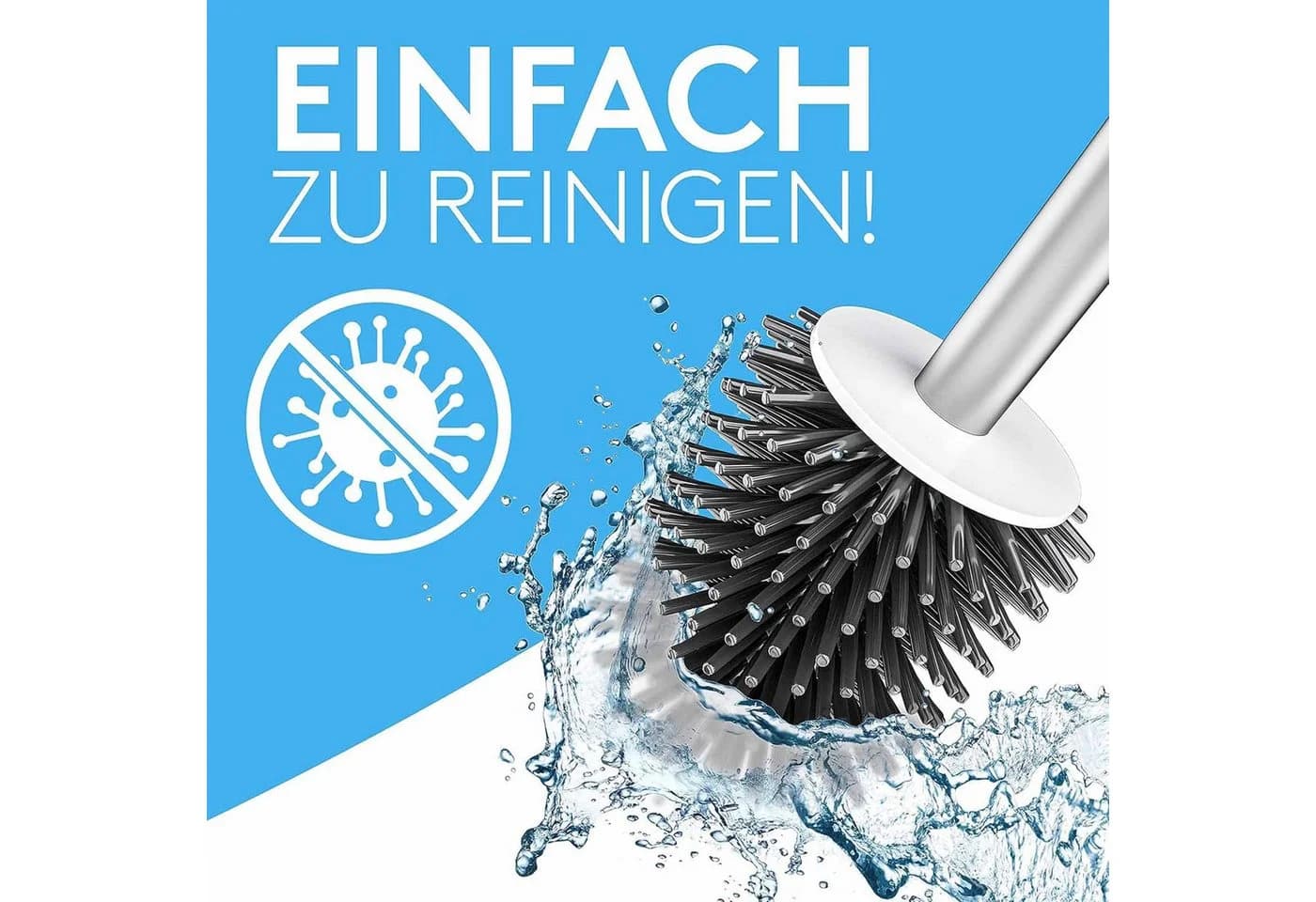 SICOO Silikon WC-Bürste mit Ersatzkopf 40 cm - Bild 5