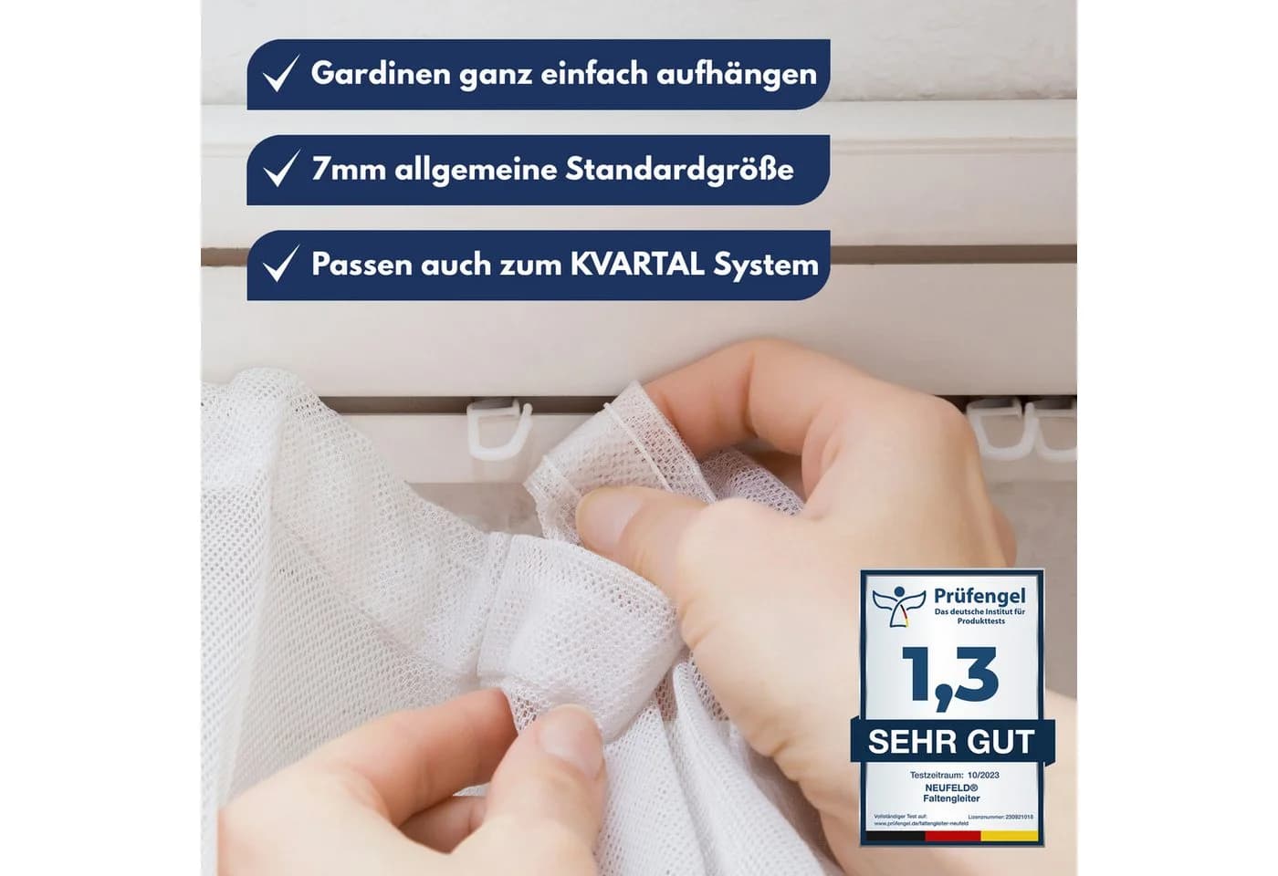 NEUFELD Gardinengleiter 120 Stück 7mm Standardgröße Leise & Leichtläufig - Bild 3