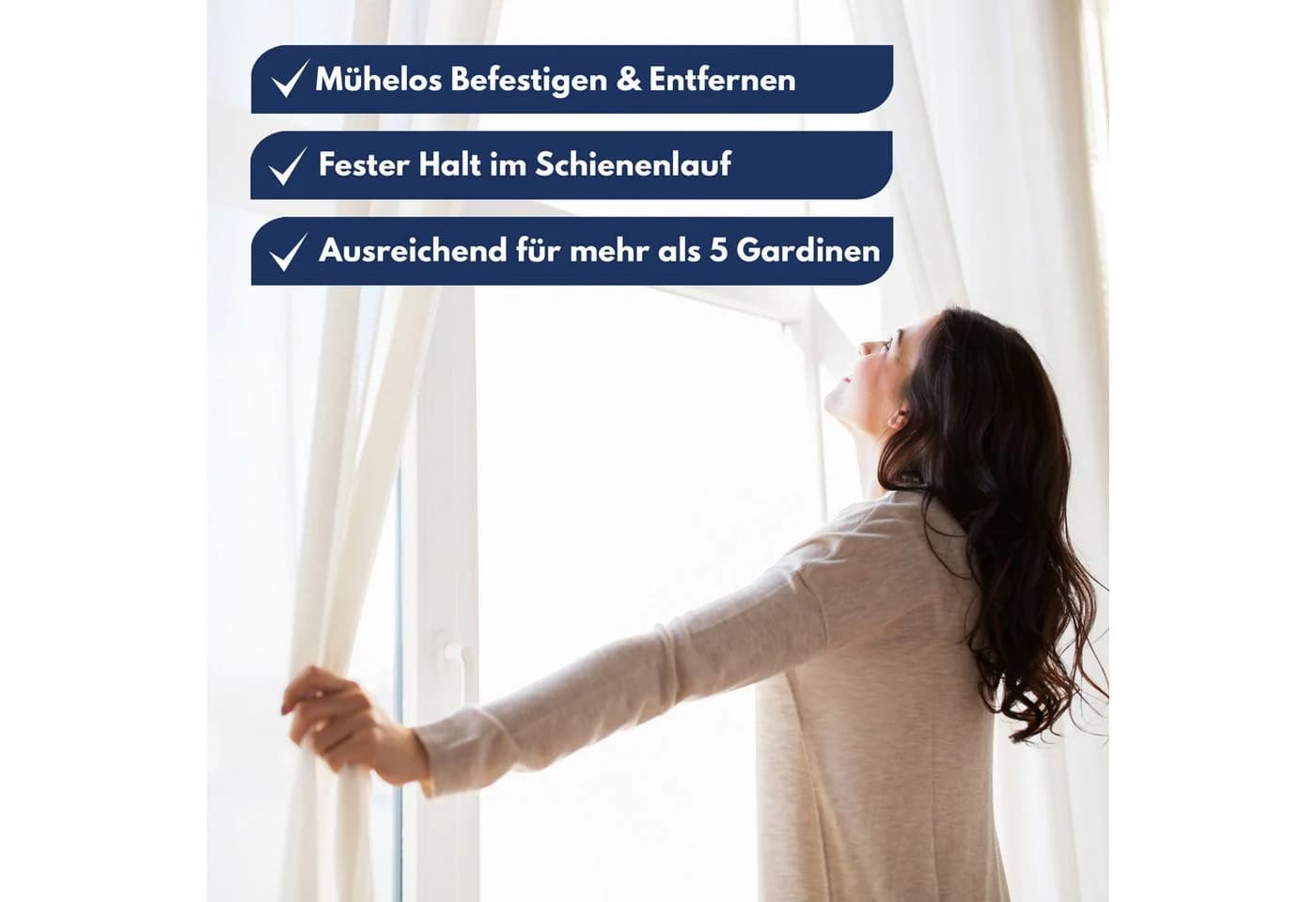 NEUFELD Gardinenstopper 16-tlg. Feststeller für Gardinenschienen - Bild 5