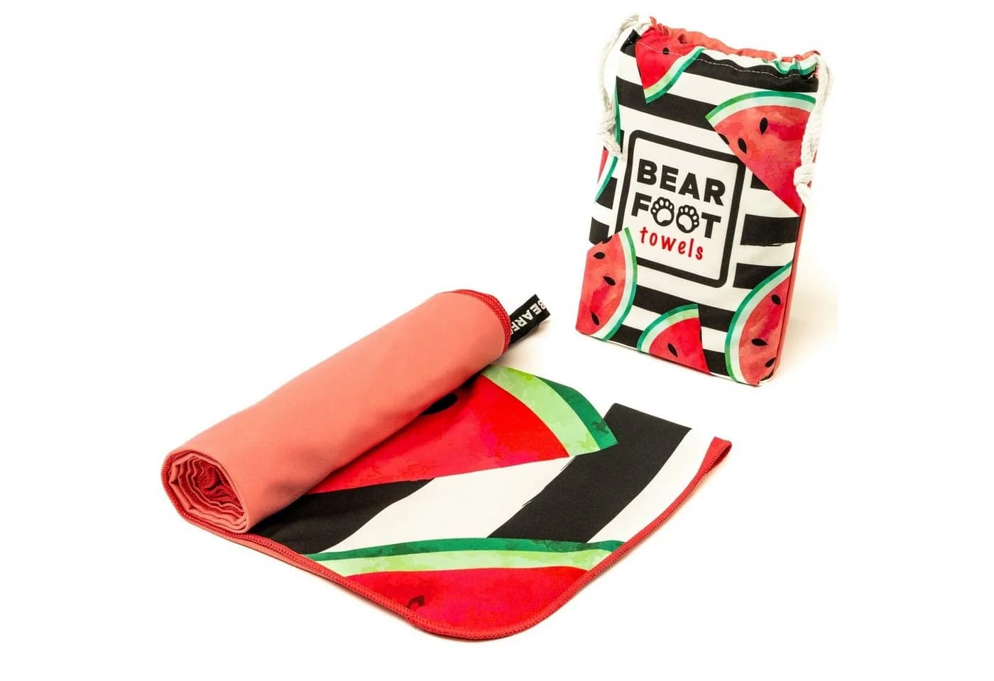 BEARFOOT Mikrofaser Strandtuch mit Tasche Rot