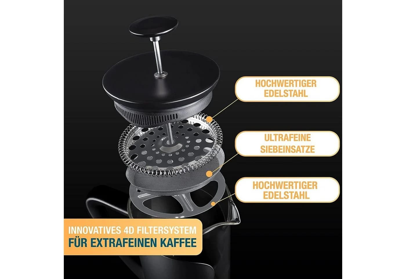 Thiru French Press Kanne Transparent Modern