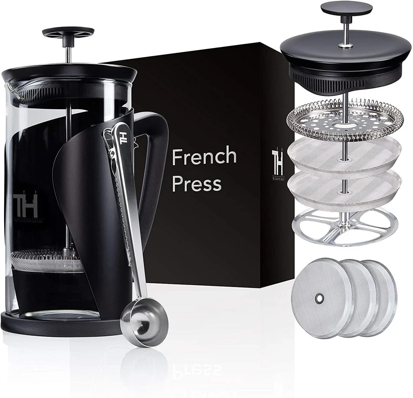 Thiru French Press Kanne Transparent Modern - Bild 2