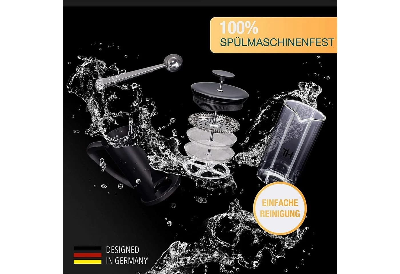 Thiru French Press Kanne Transparent Modern - Bild 3