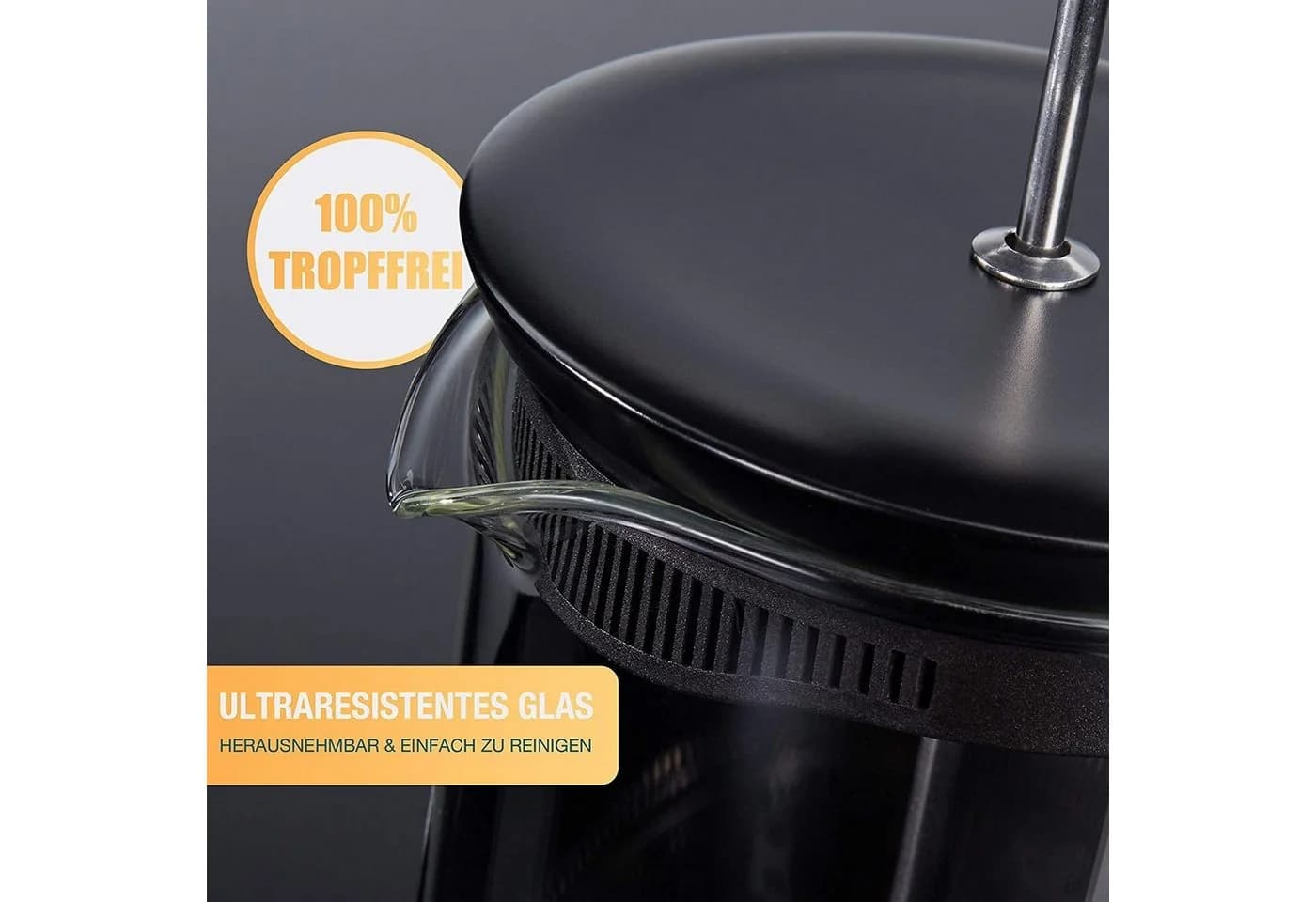 Thiru French Press Kanne Transparent Modern - Bild 4