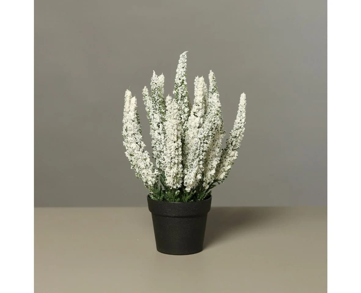 mucPlants Künstliche Erika im Topf 27cm mit 19 Blütenstiele