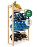 MANUMA® Standregal JAMES Getränkekistenregal Bambus & Edelstahl Bild 2