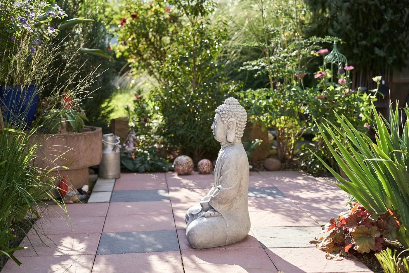 NEUSTEIN Buddha Figur 2026 - 67cm Polyresin Steinoptik - Bild 4