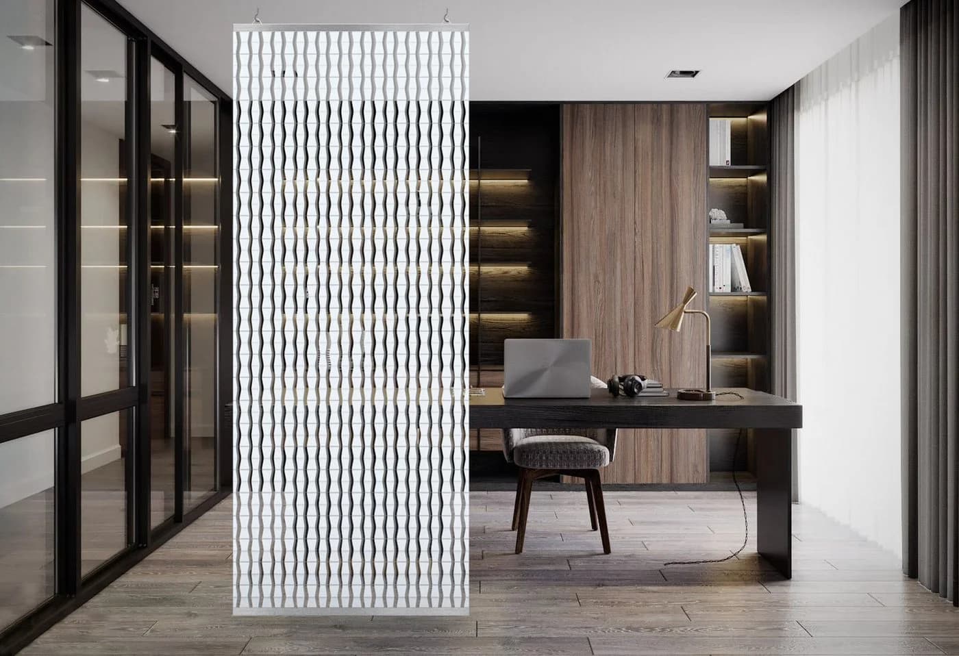 YourCasa Paravent Raumteiler hängend Weiss Lichtdurchlässig - Bild 5