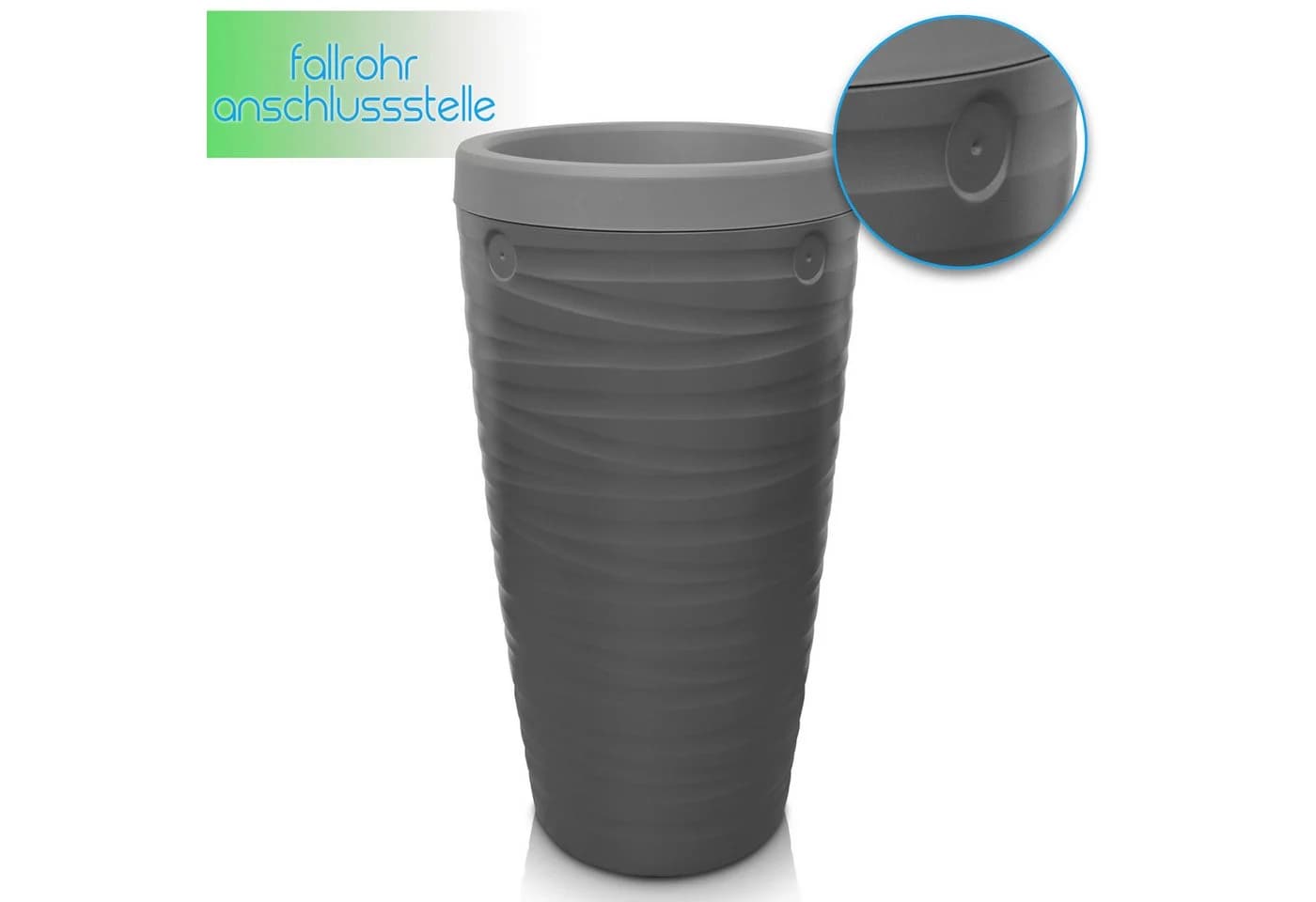 YourCasa Regentonne 240L Grau Wave Design Bepflanzbar - Bild 5