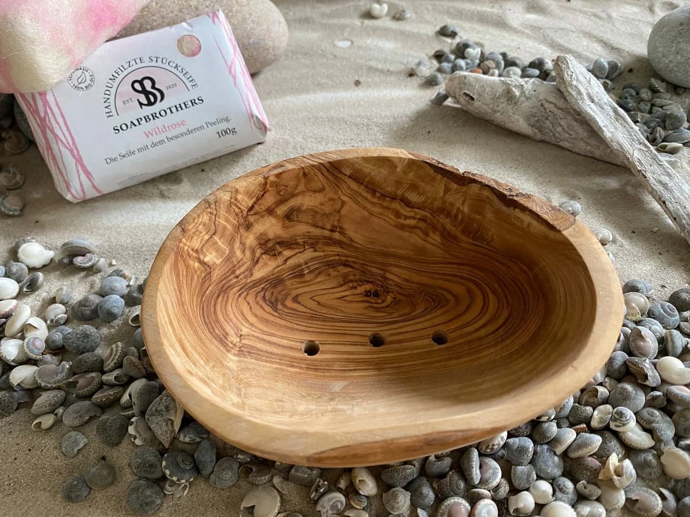 Soapbrothers Seifenschale Olivenholz Handarbeit Braun