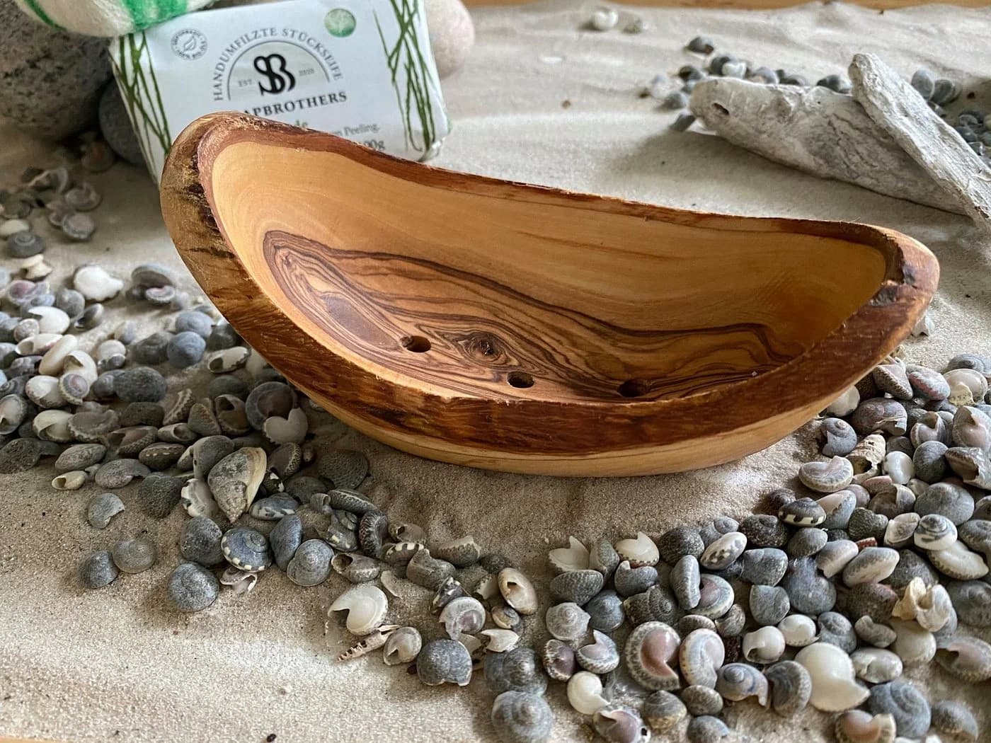 Soapbrothers Seifenschale Olivenholz Handarbeit Braun - Bild 2