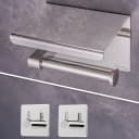 Dolvhin Toilettenpapierhalter Edelstahl ohne Bohren mit Ablage & 2 Haken Bild 2