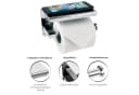 Dolvhin Toilettenpapierhalter Edelstahl ohne Bohren mit Ablage & 2 Haken Bild 3