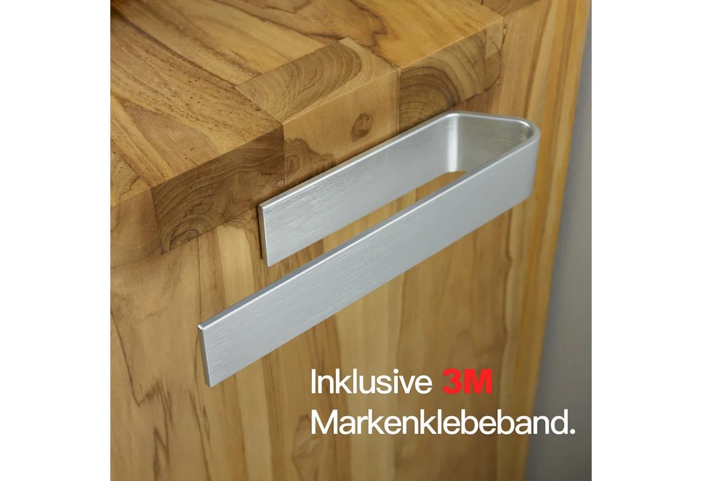 Designfabrik Hamburg Handtuchhalter ohne Bohren Silbergrau Gebürstet - Bild 4