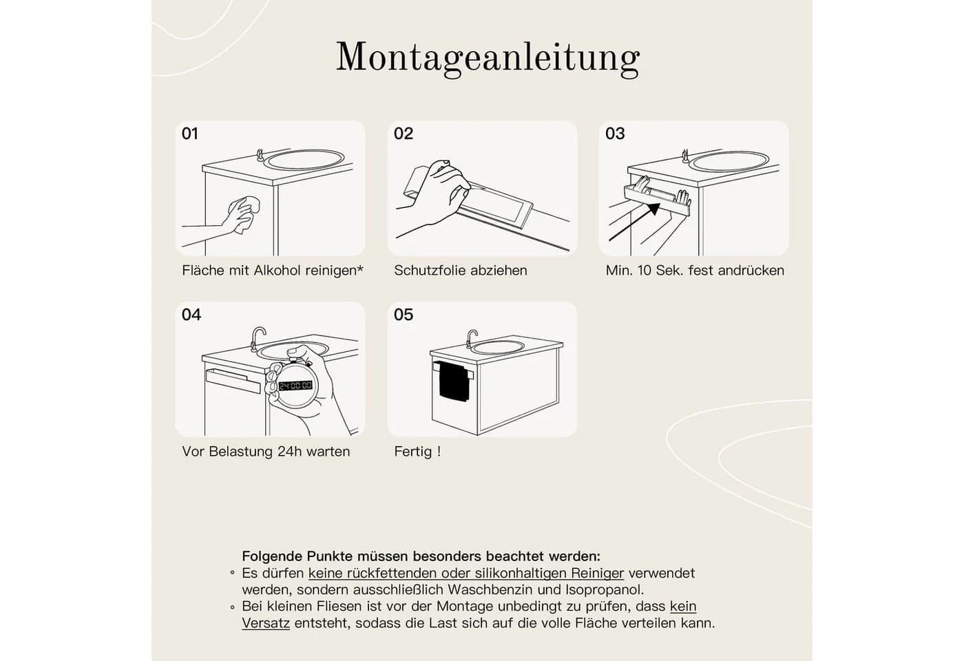 Designfabrik Hamburg Handtuchhalter ohne Bohren Silbergrau Gebürstet - Bild 5