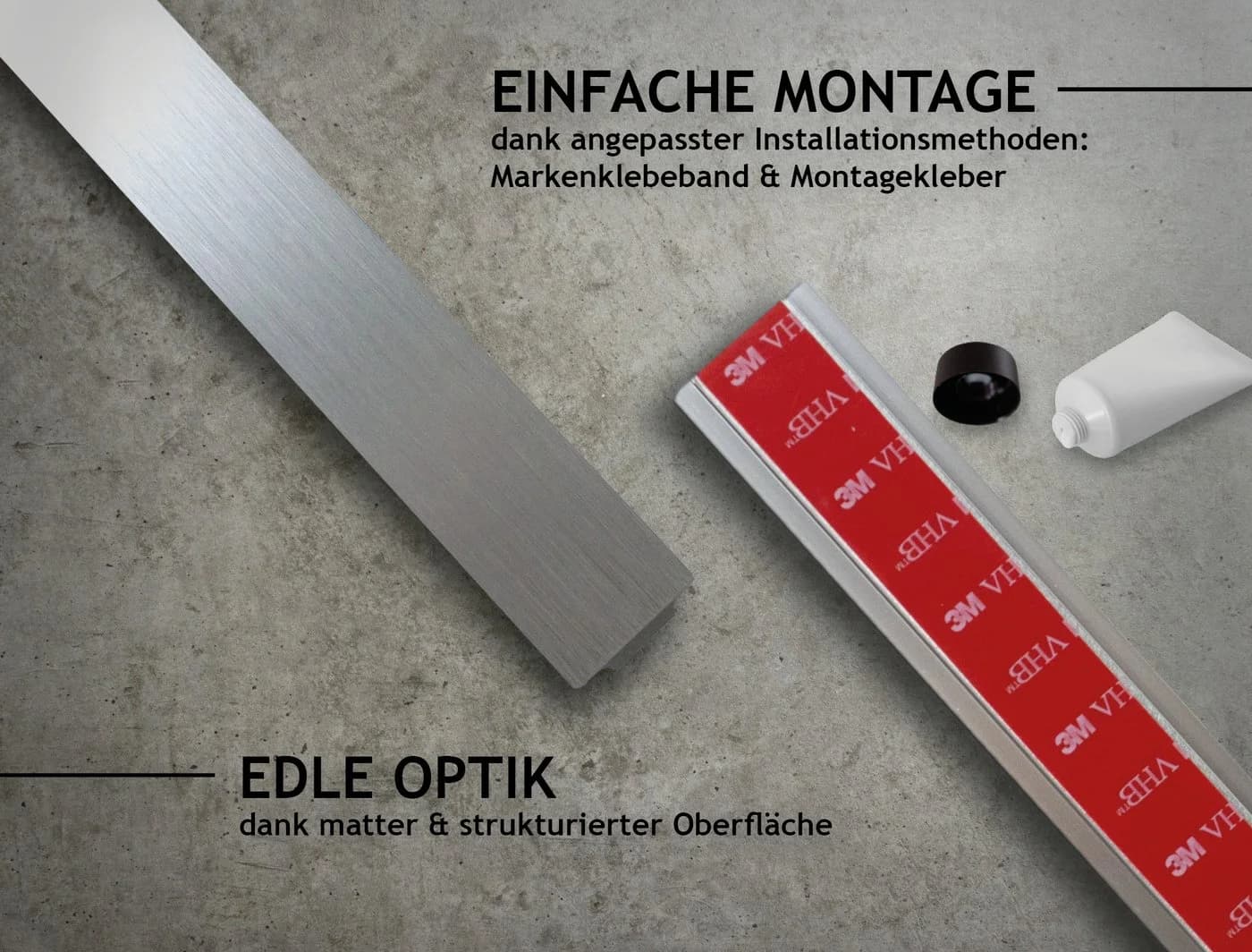 Designfabrik Hamburg Hakenleiste ohne Bohren Silbergrau Aluminium - Bild 3
