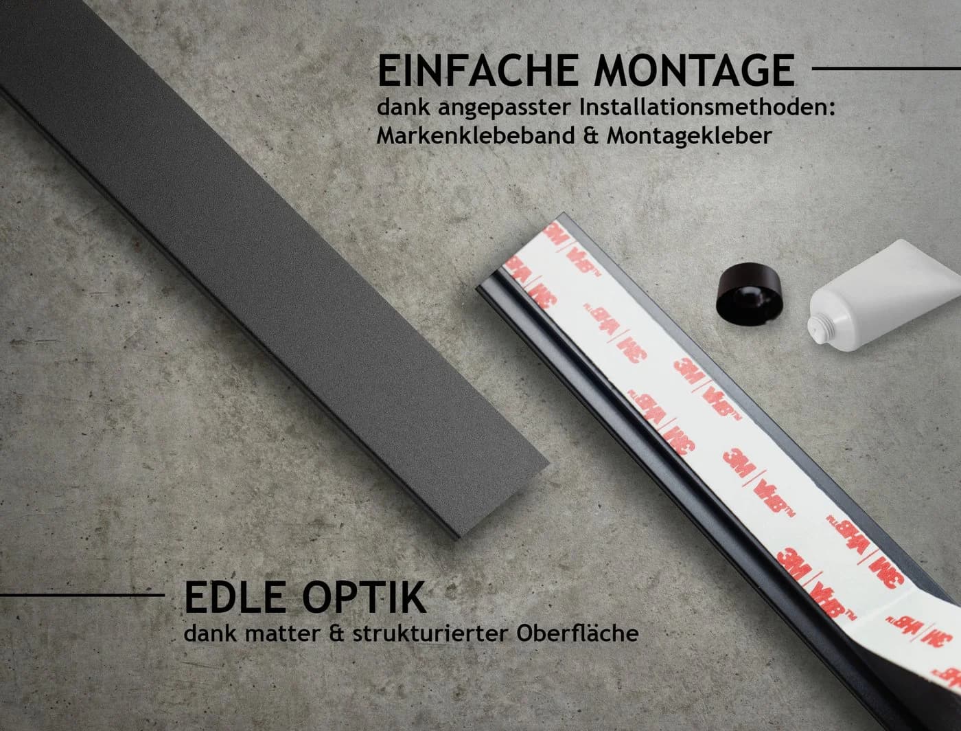 Designfabrik Hamburg Hakenleiste ohne Bohren Matt Schwarz - Bild 4