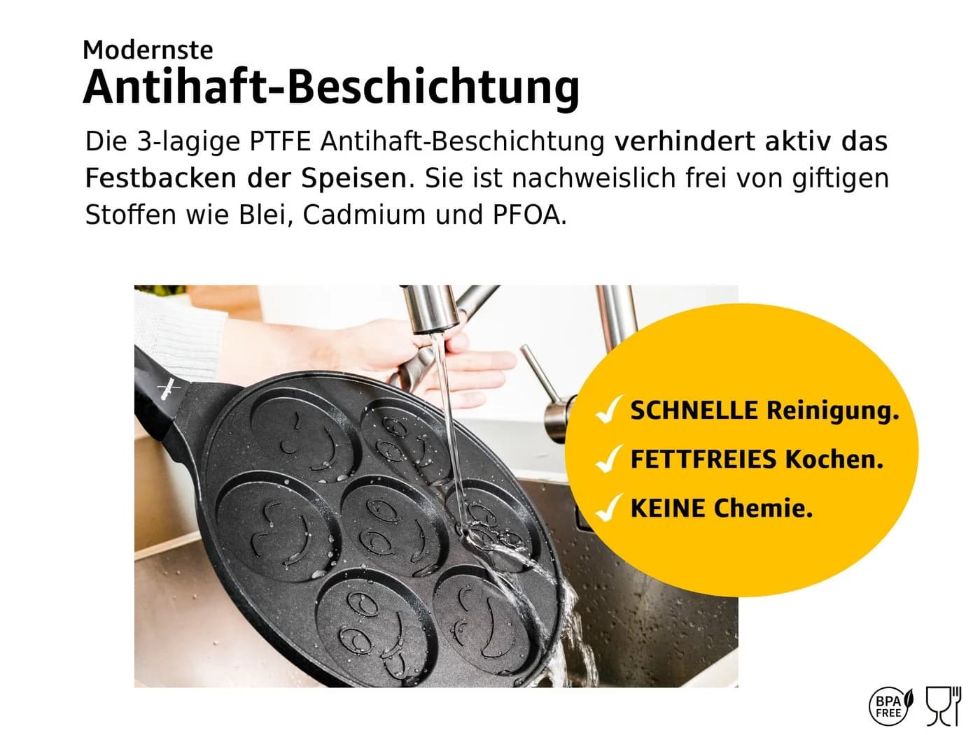 endusor Crêpepfanne 26cm mit Smiley-Motiven für Kinder - Bild 4