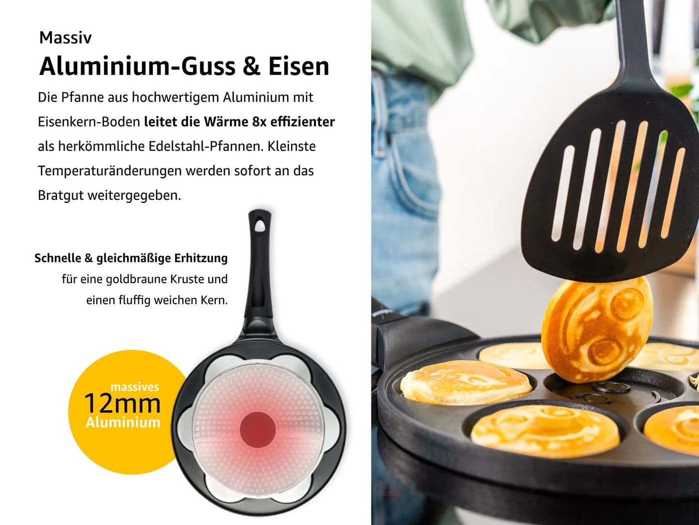 endusor Crêpepfanne 26cm mit Smiley-Motiven für Kinder - Bild 5