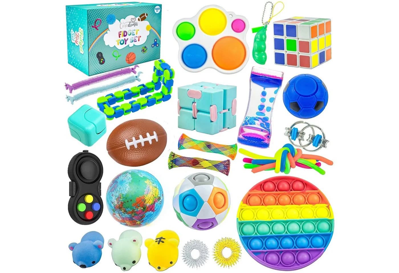 Coradoma Fidget Toys Set 28-tlg. Anti-Stress Pop It & Mochi Sensorik - Bild 2