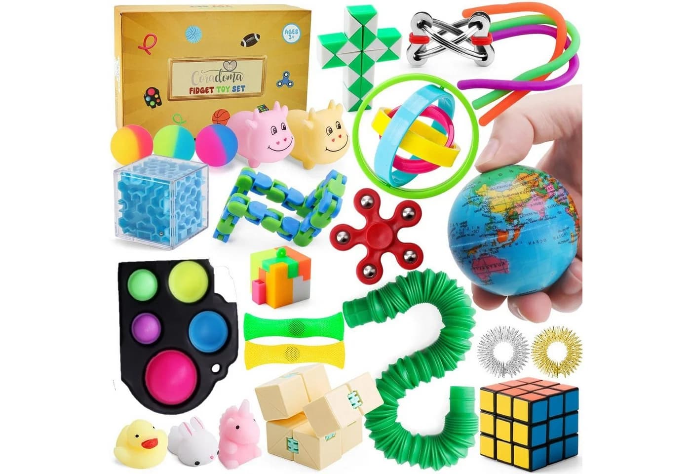 Coradoma Fidget Toys Set 27-tlg. Anti-Stress Lernspielzeug Braun - Bild 2