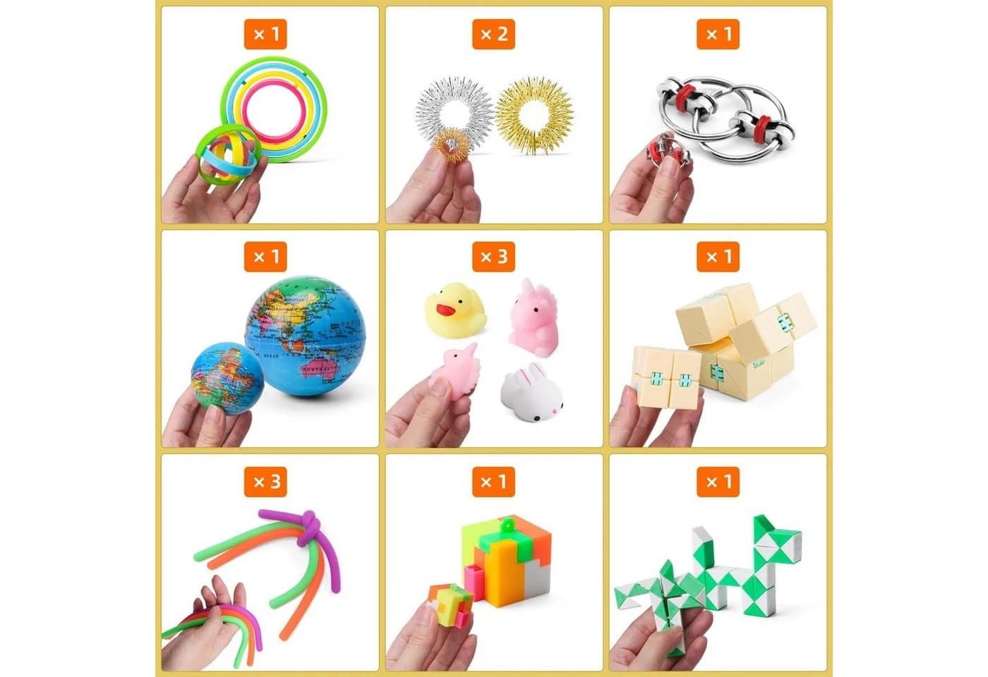 Coradoma Fidget Toys Set 27-tlg. Anti-Stress Lernspielzeug Braun - Bild 3
