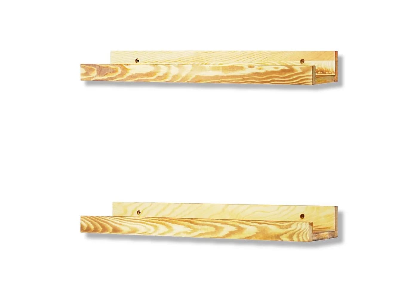 Coradoma Deko-Wandregal 2er Set aus Holz Braun - Bild 2