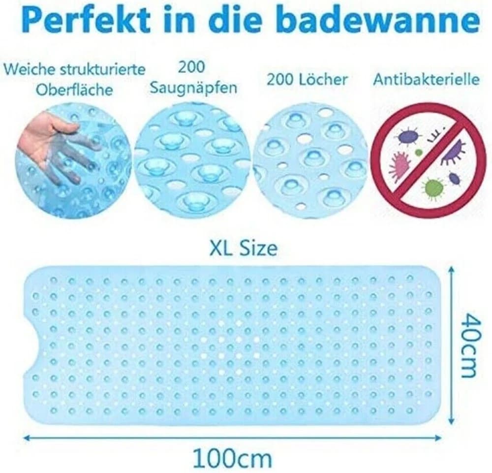MAJESTICS Solution Badewannenmatte Rutschfest PVC 100x40cm - Bild 5