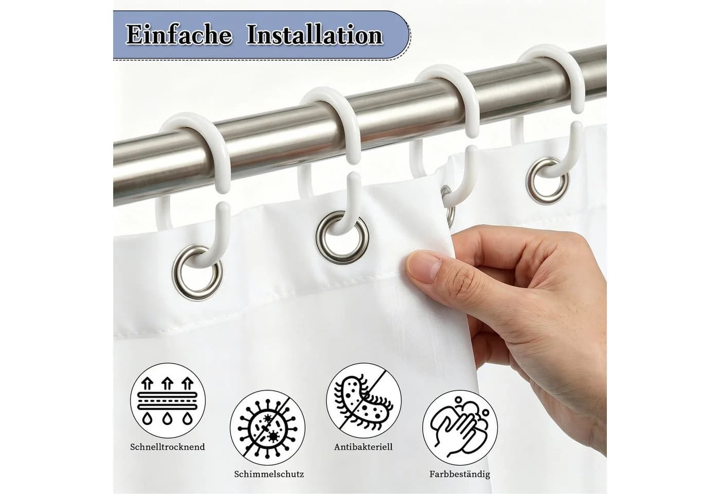 M&W DAS DESIGN Duschvorhang 180x200 Polyester - Bild 5