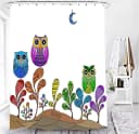M&W DAS DESIGN Duschvorhang 180x200 Bunt Eule Polyester Bild 3