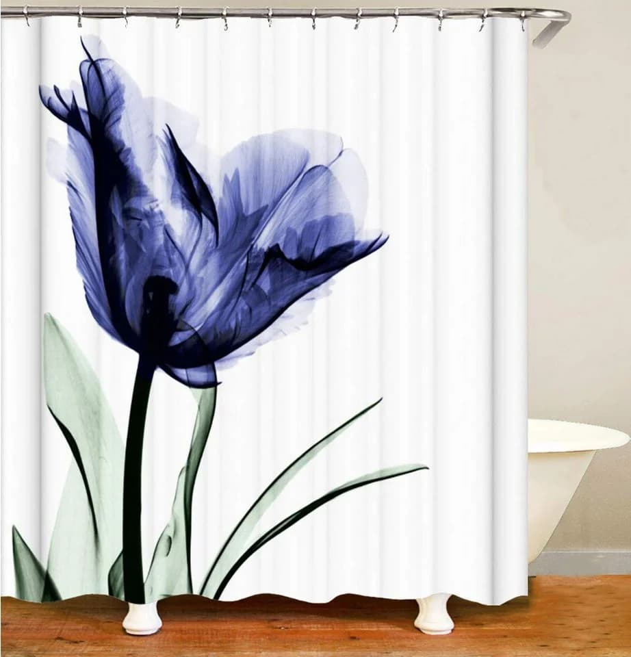 M&W DAS DESIGN Duschvorhang 180x200 Lila Tulpen - Bild 2