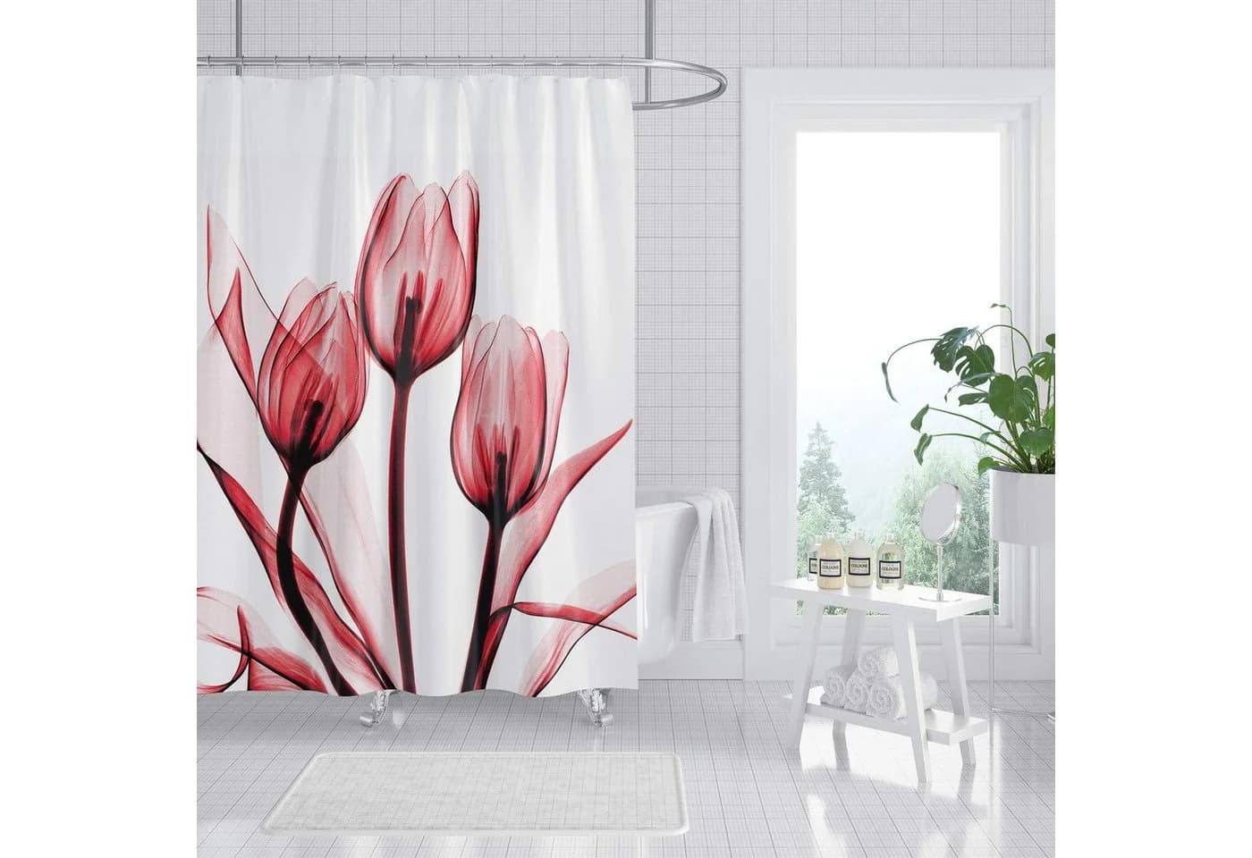 M&W DAS DESIGN Duschvorhang Blumendesign Anti Schimmel - Bild 2