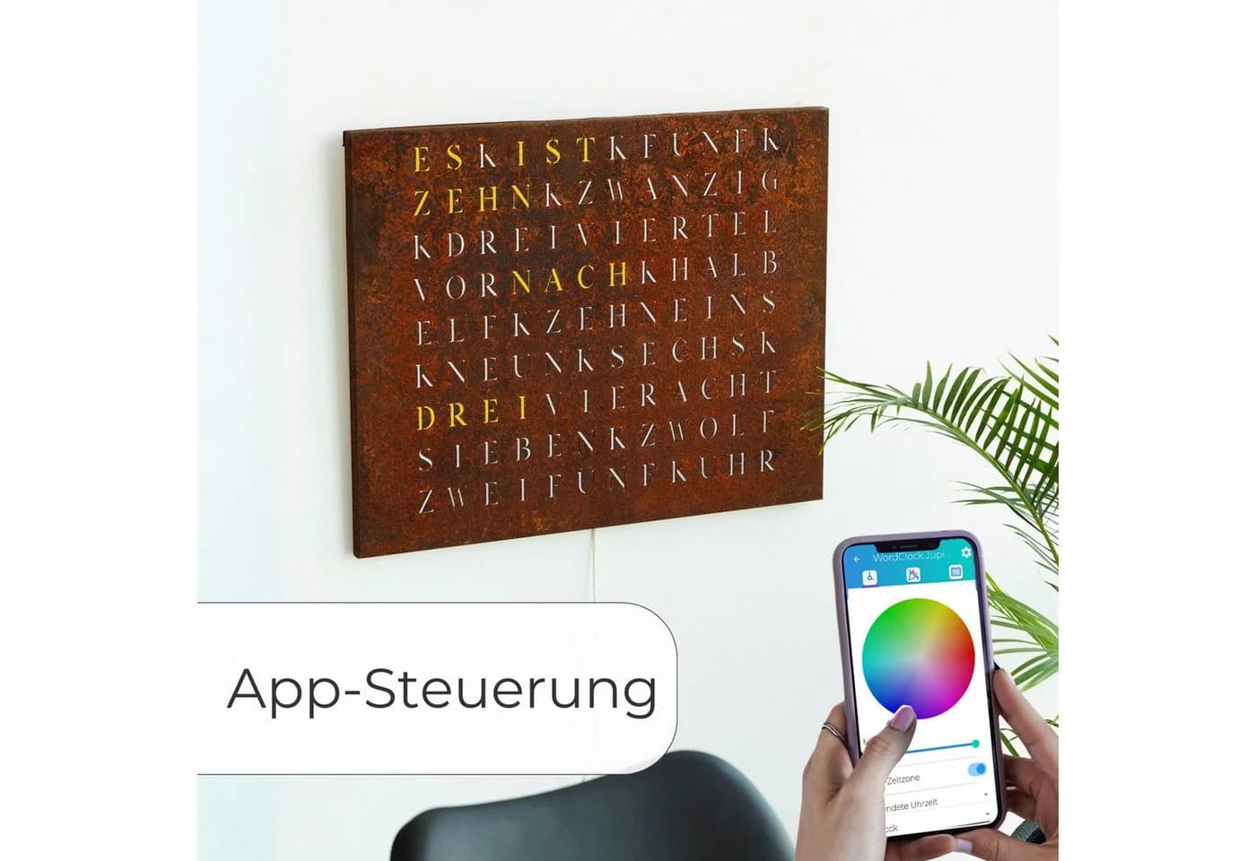 build-yours.de Wortuhr Jupiter LED WLAN App Steuerung Bunt - Bild 5