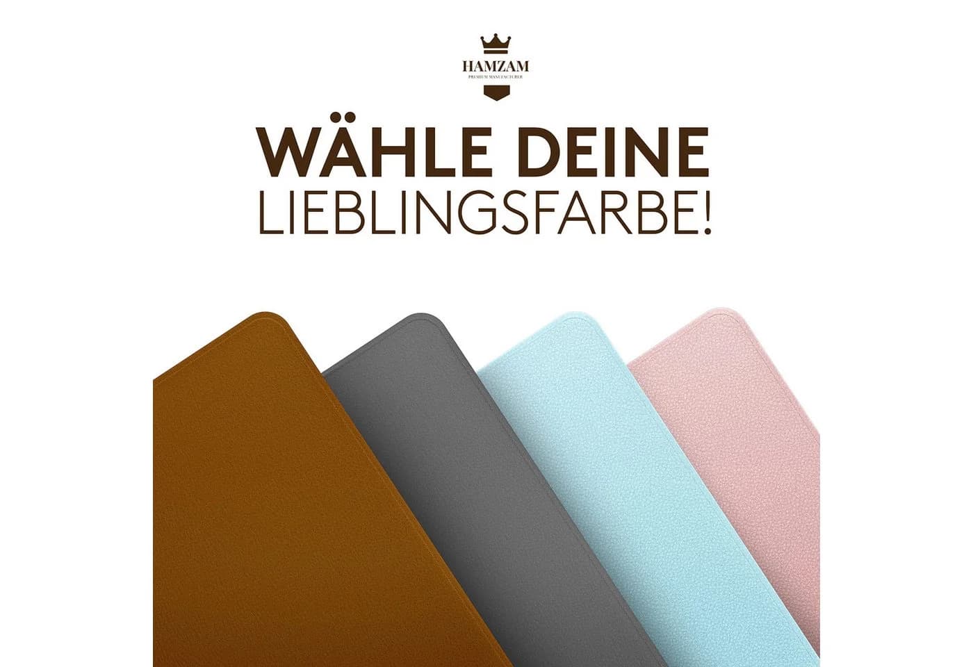 HAMZAM Schreibtischunterlage Braun PU Leder Mauspad Funktion - Bild 5
