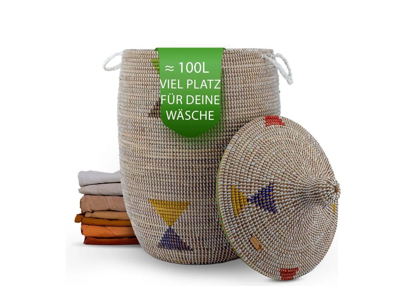 YAADU Wäschekorb 100L Handgefertigt Savannengras - Bild 2
