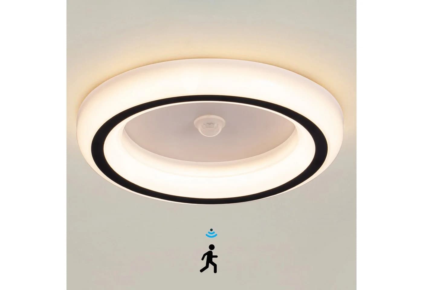 Ailiebe Design LED Deckenleuchte mit Bewegungsmelder Warmweiß 24 cm